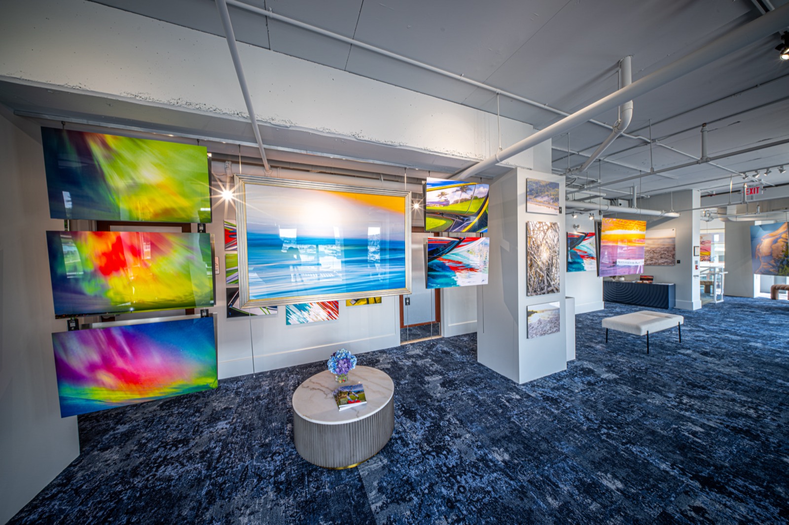 The main exhibition room at Alexander Kippe Fine Art on Main Street, Bay Harbor, Michigan